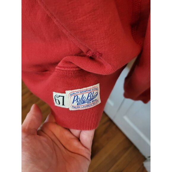 Vintage Red/Blue Y2K Ralph Lauren Polo Hoodie Patch Letters M Preppy Retro y2K - Picture 4 of 8
